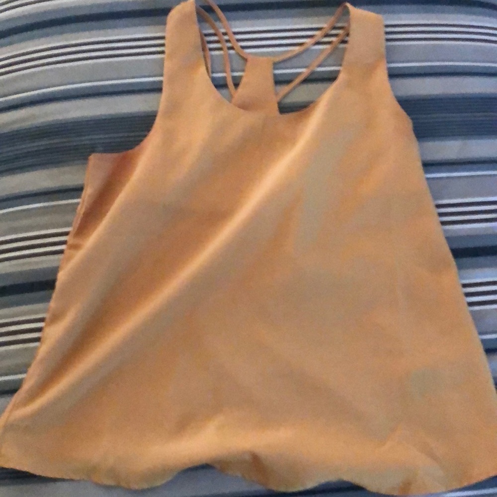 Mustard yellow, satin sleeveless top